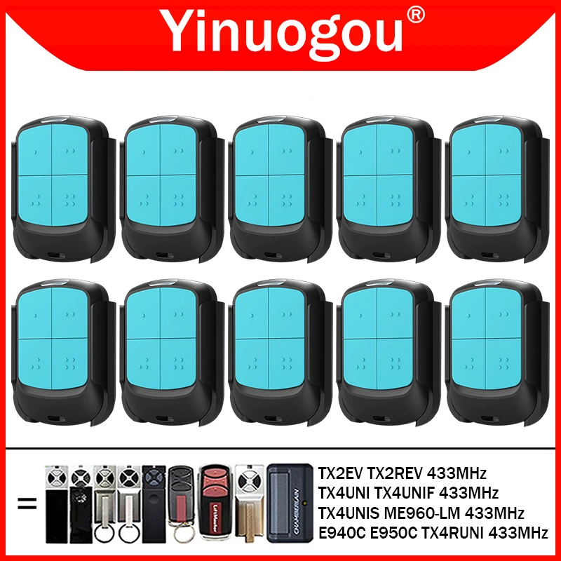 

Для TX2EV TX2REV TX4UNI TX4UNIF TX4UNIS ME960-LM TX4RUNI E940C E950C пульт дистанционного управления для гаражных ворот 433 МГц