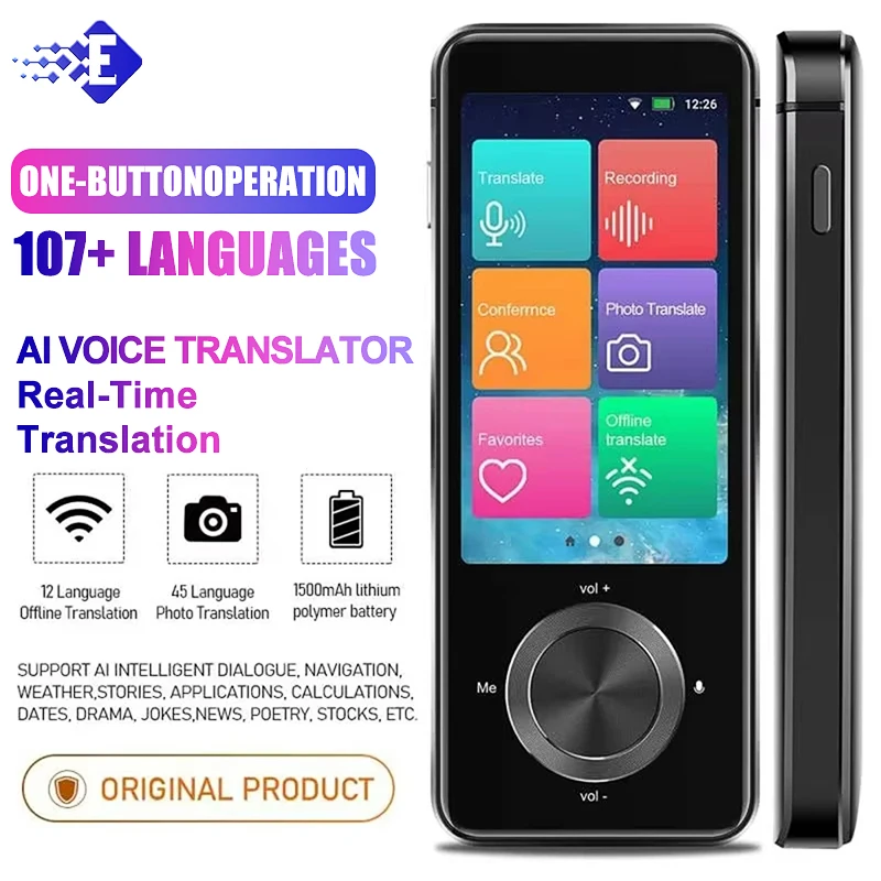 M9 Language Translator Device with 138 Languages Voice Translating Offline Translation Support Voice Video Recording Translator