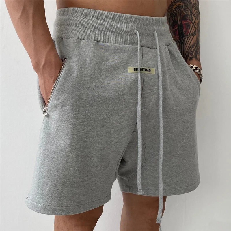 Men\'s Shorts High Street Retro Casual Fashion Cotton Double Zipper Five Point Pants New Summer Sports Fitness Loose Shorts