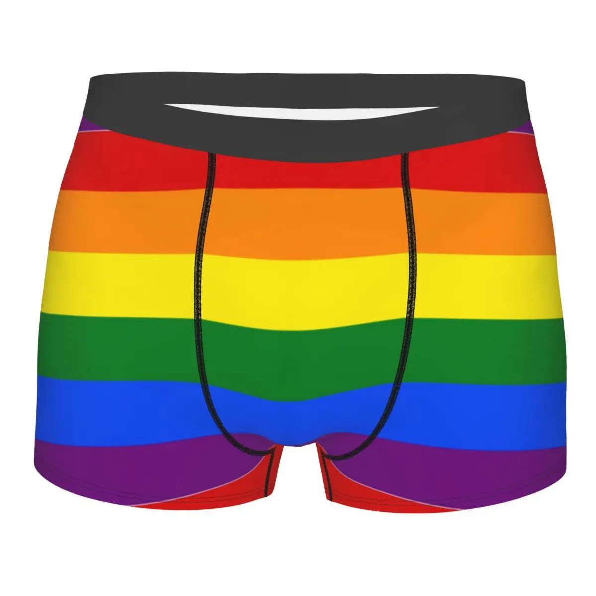 Custom LGBT Flag Underwear Male Print Gay Pride Rainbow Boxer Shorts Panties Briefs Breathable Underpants