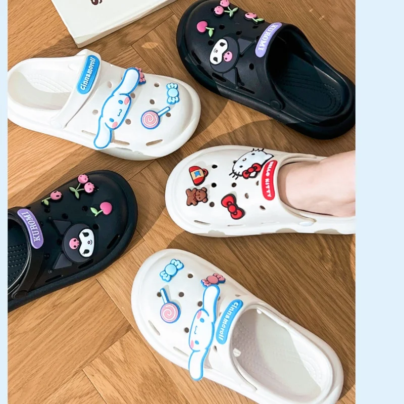 

Kawaii Cartoon Anime Sanrio Hello Kitty Cinnamoroll Summer Clogs Cute Thick Sole My Melody Kuromi Sandals