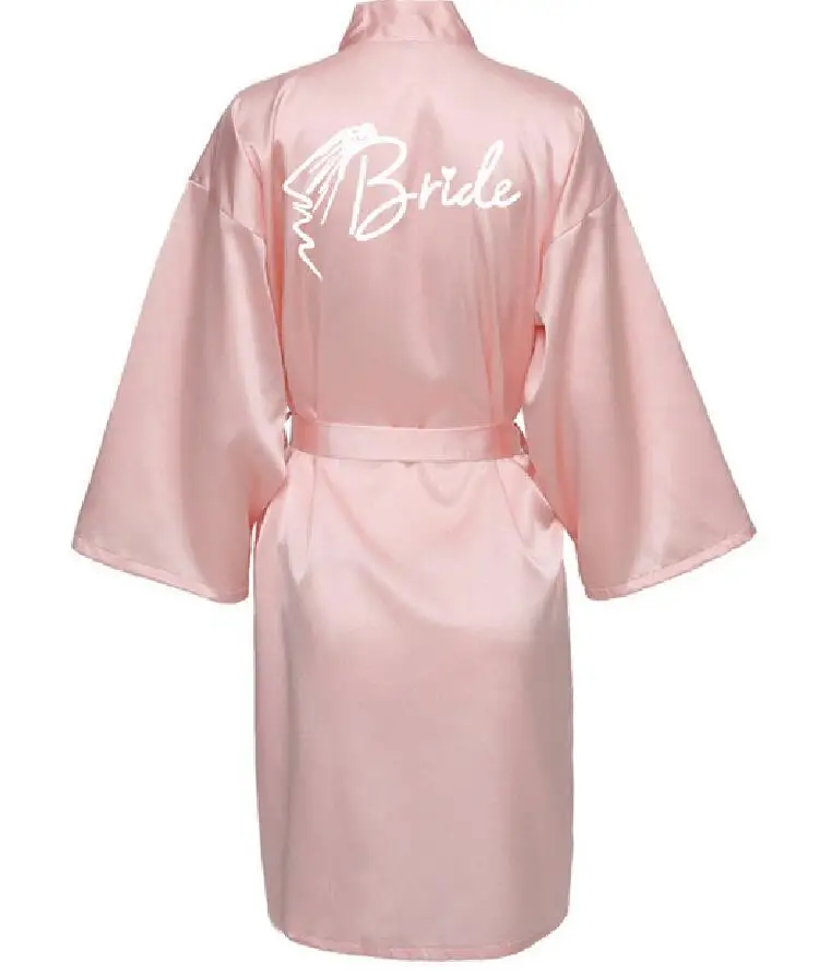 Team Bride Robe With Black Letters Bride Squad Wedding Party Kimono Satin Pajamas Bridesmaid Bathrobe Party Bridesmaid Robes