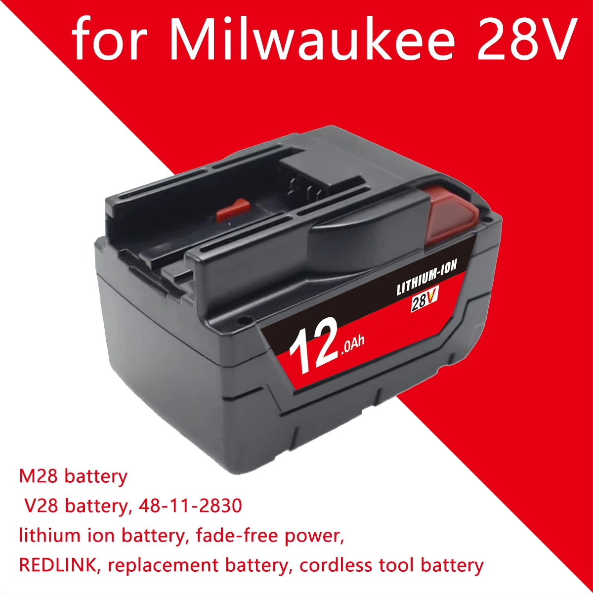 

Литий-ионный аккумулятор 28V 6.0Ah для MILWAUKEE M28 V28 Power 48-11-2830, 28-вольтовый сменный аккумулятор для беспроводных инструментов.