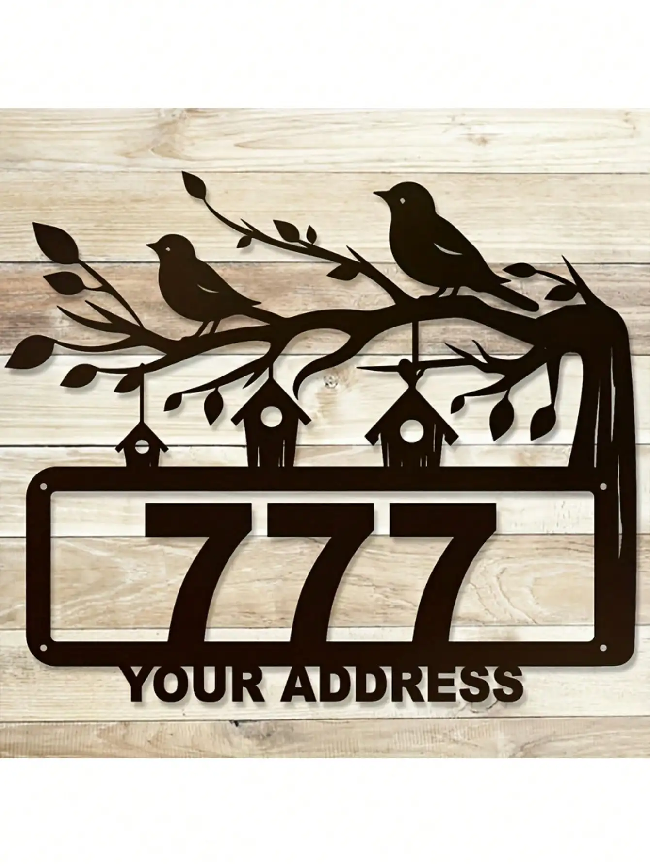 

Персонализированная металлическая табличка с адресом, настенная вывеска с двумя птицами на ветке, для сада и улицы