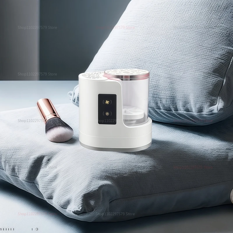 Limpiador de brochas de maquillaje eléctrico, secador con carga USB, Kit de limpieza de brochas de belleza portátil para sombra de ojos, colorete, herramientas faciales, estante de almacenamiento