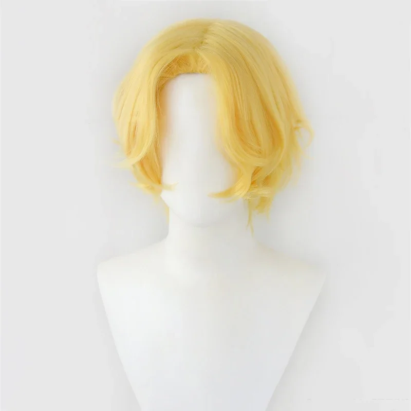 Anime Sabo Cosplay Wig Short Gloden Curly Heat Resistant Hair Men Halloween Party Sabo Cosplay Wigs Wig Cap