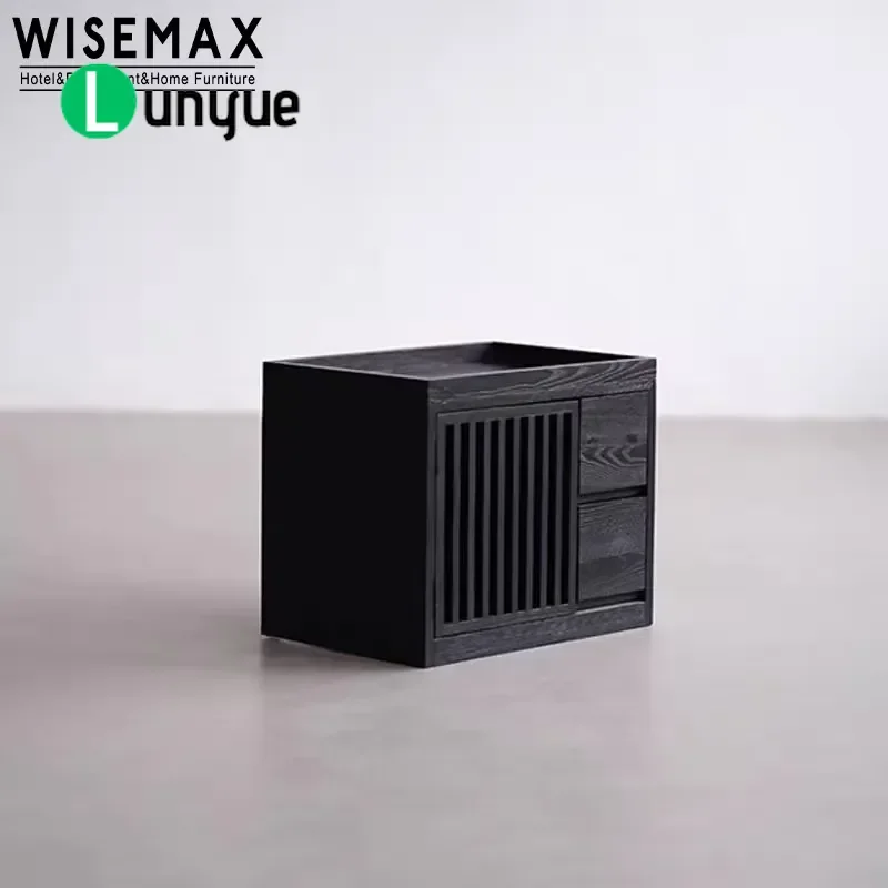 Modern Nordic Solid Ash Wood Side Table Living Room Storage Cabinet for Hotel Office Villa Apartment Durable Furniture