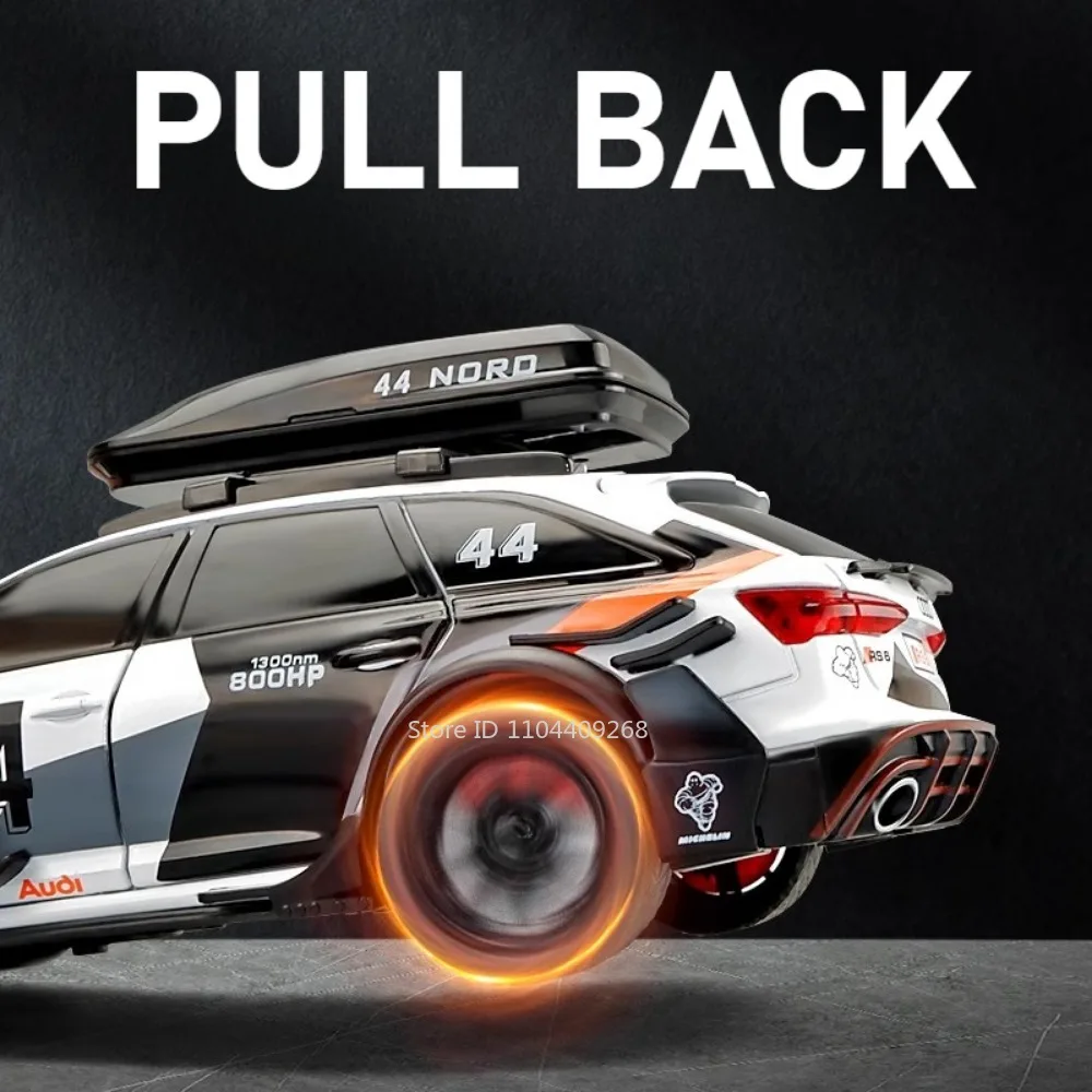 1:24 RS6 R8 V10 플러스 스포츠카 모델 장난감 다이캐스트 금속 시뮬레이션 사운드 라이트 Supercar 모델 컬렉션 어린이 장난감 선물