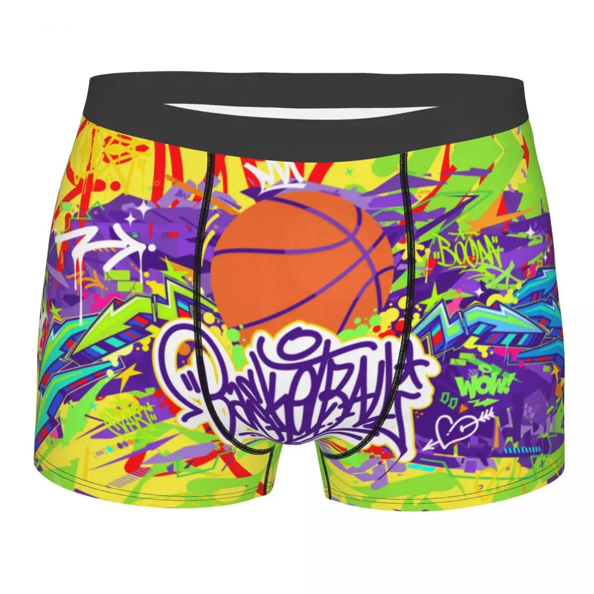 Custom Trendy Hip Hop Urban Street Art Graffiti Style Underwear Male Sexy Printed Boxer Briefs Shorts Panties Soft Underpants