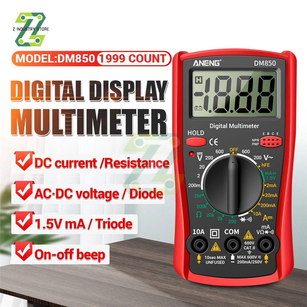 ANENG DM850 Automatic Professional Digital Multimeter 1999 Counts Auto AC/DC Votage Tester Ohm Current Ammeter Detector Tool