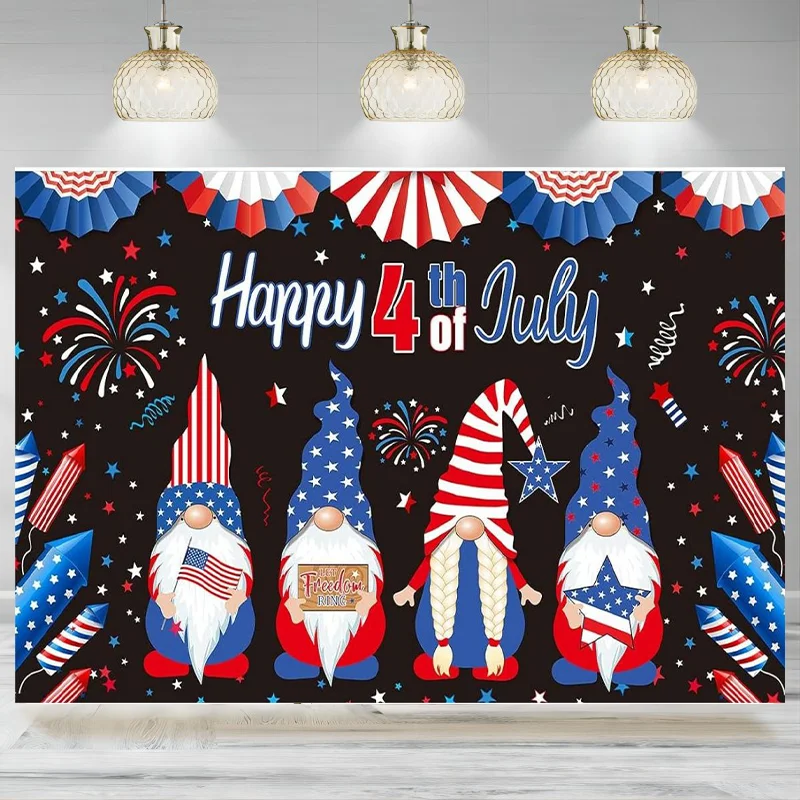 Patriotic Backdrop 4th of July Background Independence Day Photography Decorations Fireworks Banner Veterans  National Day Part