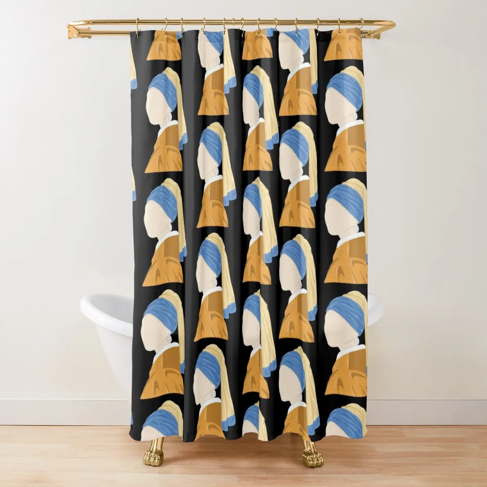 

Girl with a pearl earring Shower Curtain Bathroom Decor Accessories For Shower And Services Set For Bathroom Curtain