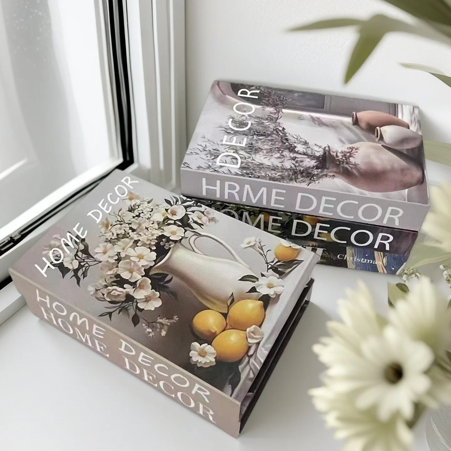 

Nordic Style Fake Book Storage Box Open Luxury Decorative Books Fashion Design Coffee Table Minimalist Vase Bedroom Home Decor