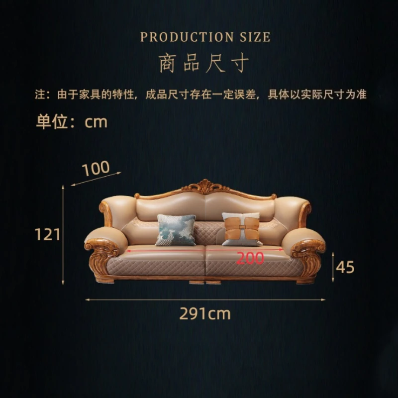 Luxury African Teak Top Grain Leather Modern Minimalist Chinese Sofa Set European Villa Large Space Living Room Furniture