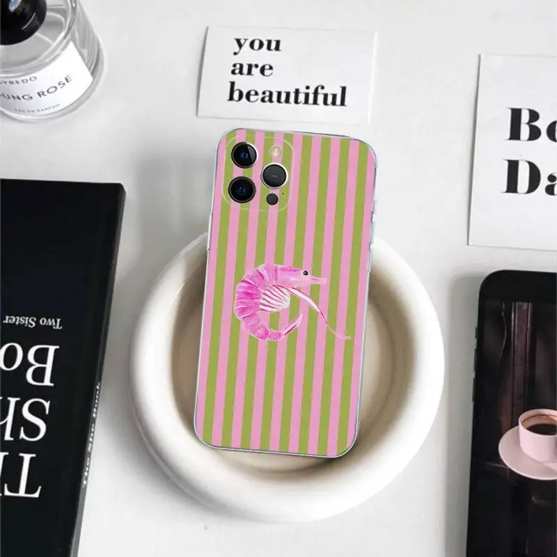 海洋生物、カニ、ロブスター iPhone 16 15 8 7 6 6S Plus X SE XR XS 14 11 12 13 Mini Pro Max用スマホケース