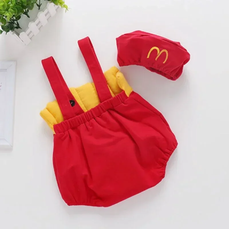 0-18M Romper Baby Clothes Summer Cute Sleeveless Red Rompers+Sun Hat 2 Pcs Baby Boy and Girl Set Infant Outfit Newborn Bodysuit