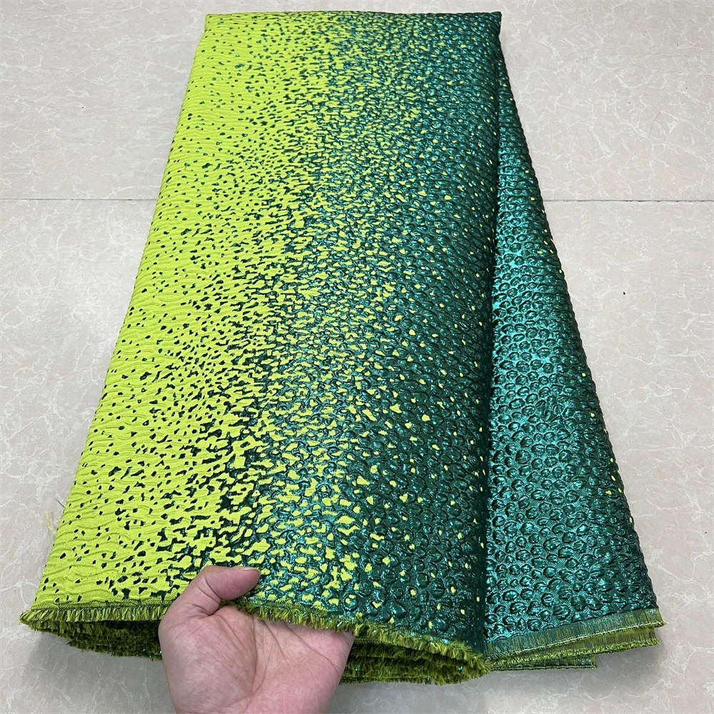 2024High Quality African Nigerian Tulle Lace Fabric Embroidery Silk Jacquard Dress Prom Party Gown For Sewing 5Yards YXZ133