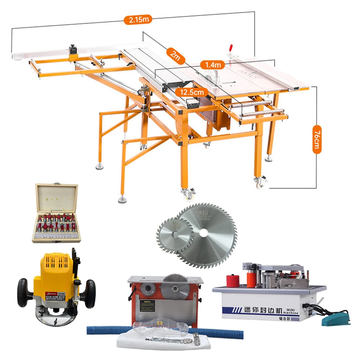 

Hight Quality Chain Safety Cover Automatic Sliding Small Table Panel Wood Cutter Woodworking Portable Mdf Saw