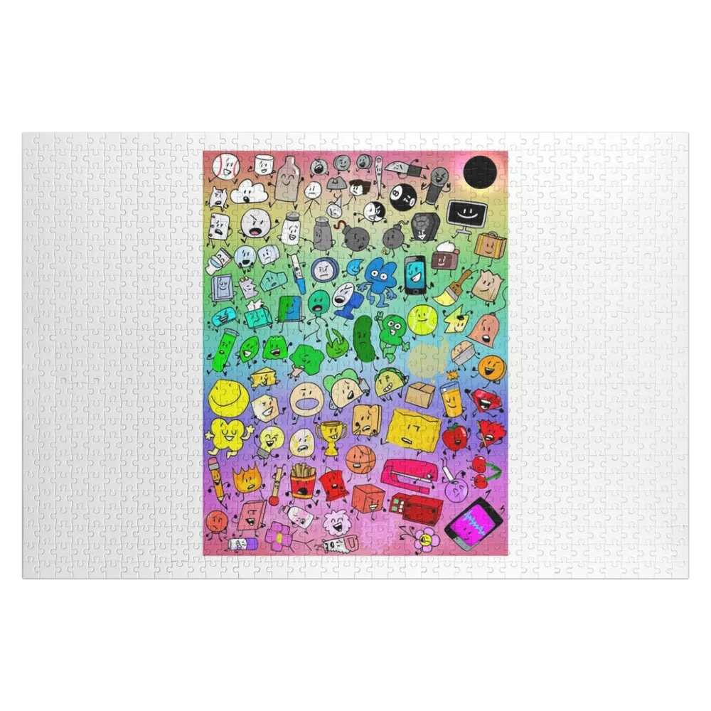 

Bfdi Inanimate Insanity All Characters (Rainbow) Jigsaw Puzzle With Photo Game Children Personalized Gift Puzzle