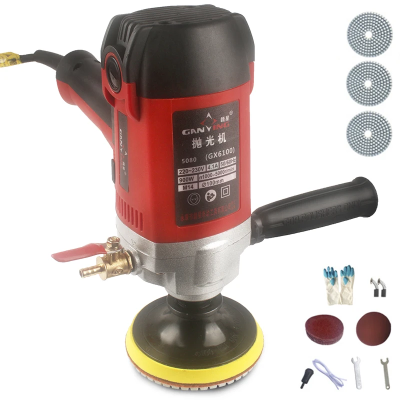 900W Electric Water Mill Polishing Machine Electric Water Injection Sander 220V Marble Granite Concrete Stone Wet Polisher