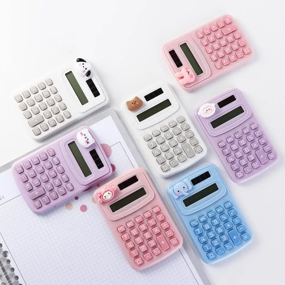 8 dígitos bonito mini portátil dígitos calculadora dos desenhos animados animal pequeno dos desenhos animados bonito calculadora leve kawaii fazer trabalho de escritório