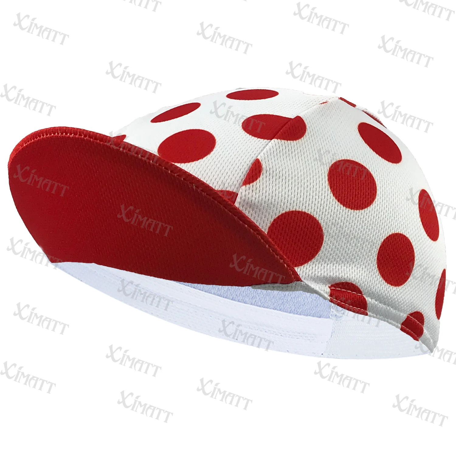 

XIMATT New Polyester/Fleece BIke Cycling Caps Winter And Summer Red White Dots Sports Bicycle Hats Elasticity