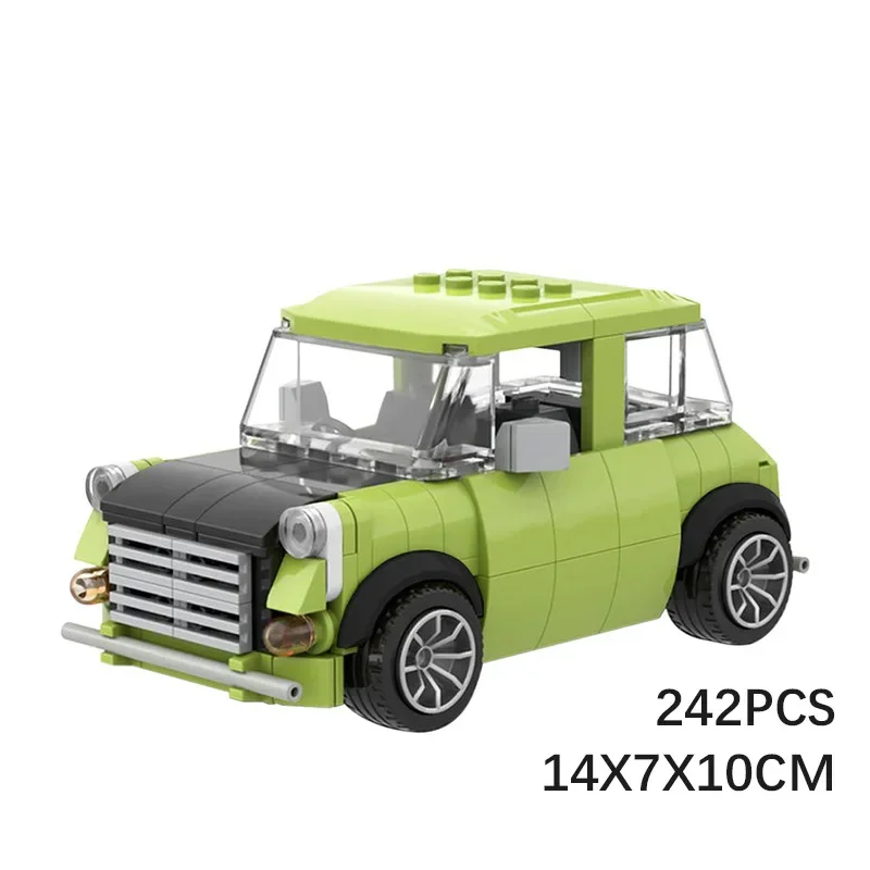 Bloques de construcción para niños, juguete de ladrillos para armar coche sedán verde, serie de comedia clásica, ideal para regalo, MOC-39171