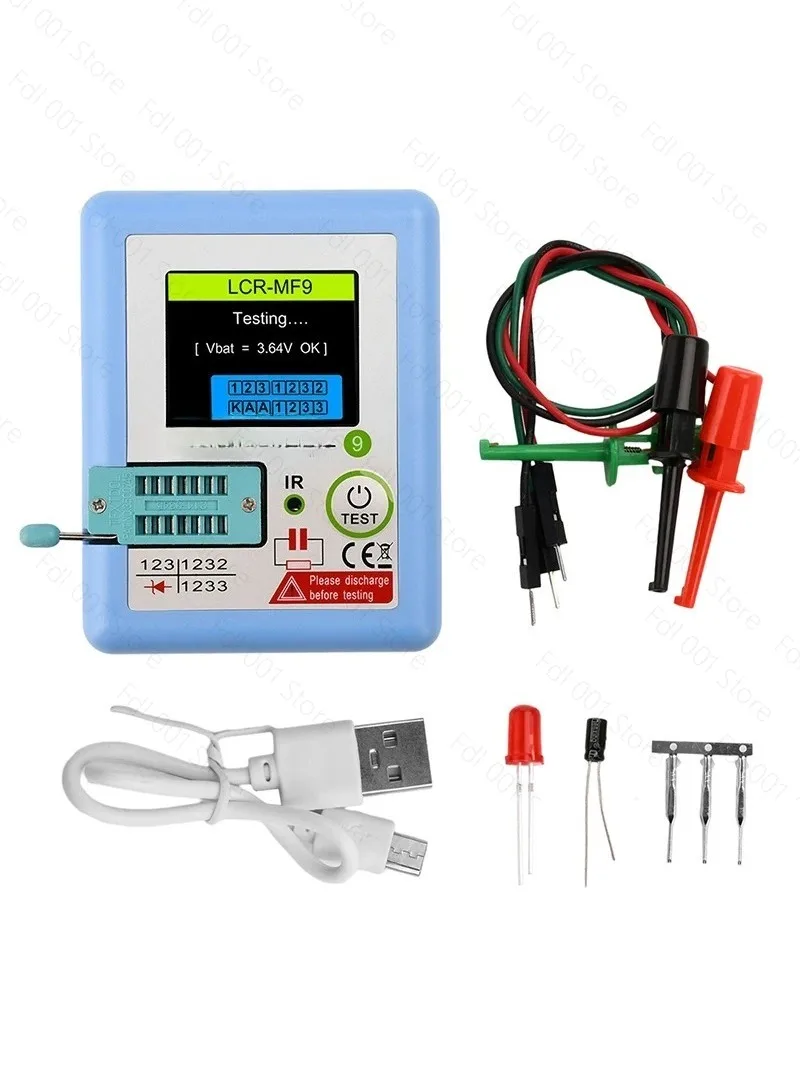 MF9 TFT1.8-inch color screen high-precision multi-function transistor tester high battery life rechargeable automatic shutdown