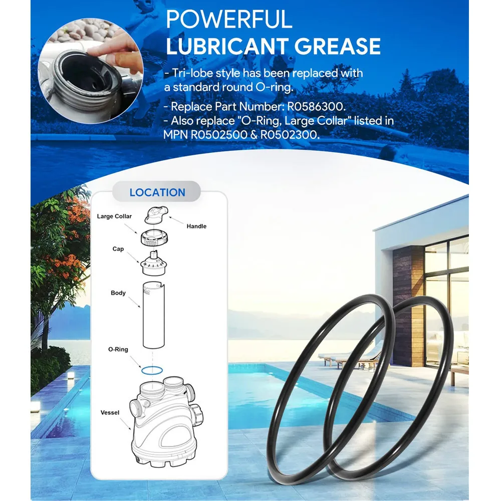 For Zodiac Nature 2 Viton O Ring Replacement Part Pool SPA Gasket Sealing Gaskets 2 Pack
