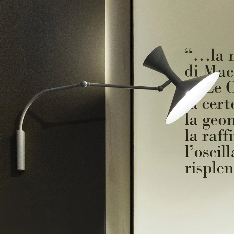 Modern living room simple wall lamp, bedroom study long pole personalized rocker arm lamp