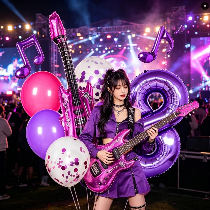 K-Pop Disco-Musik Ballons Lila Latex-Luftballons für Disco-Musik Fan-Treffen Geburtstagsfeier Dekoration
