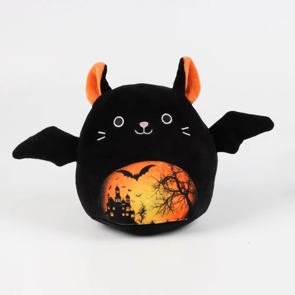 Conejo de murciélago negro, muñeco de peluche, Animal relleno, juguete de peluche, regalo de cumpleaños, regalo de vacaciones para Halloween, Navidad, juguetes de compañía del diablo