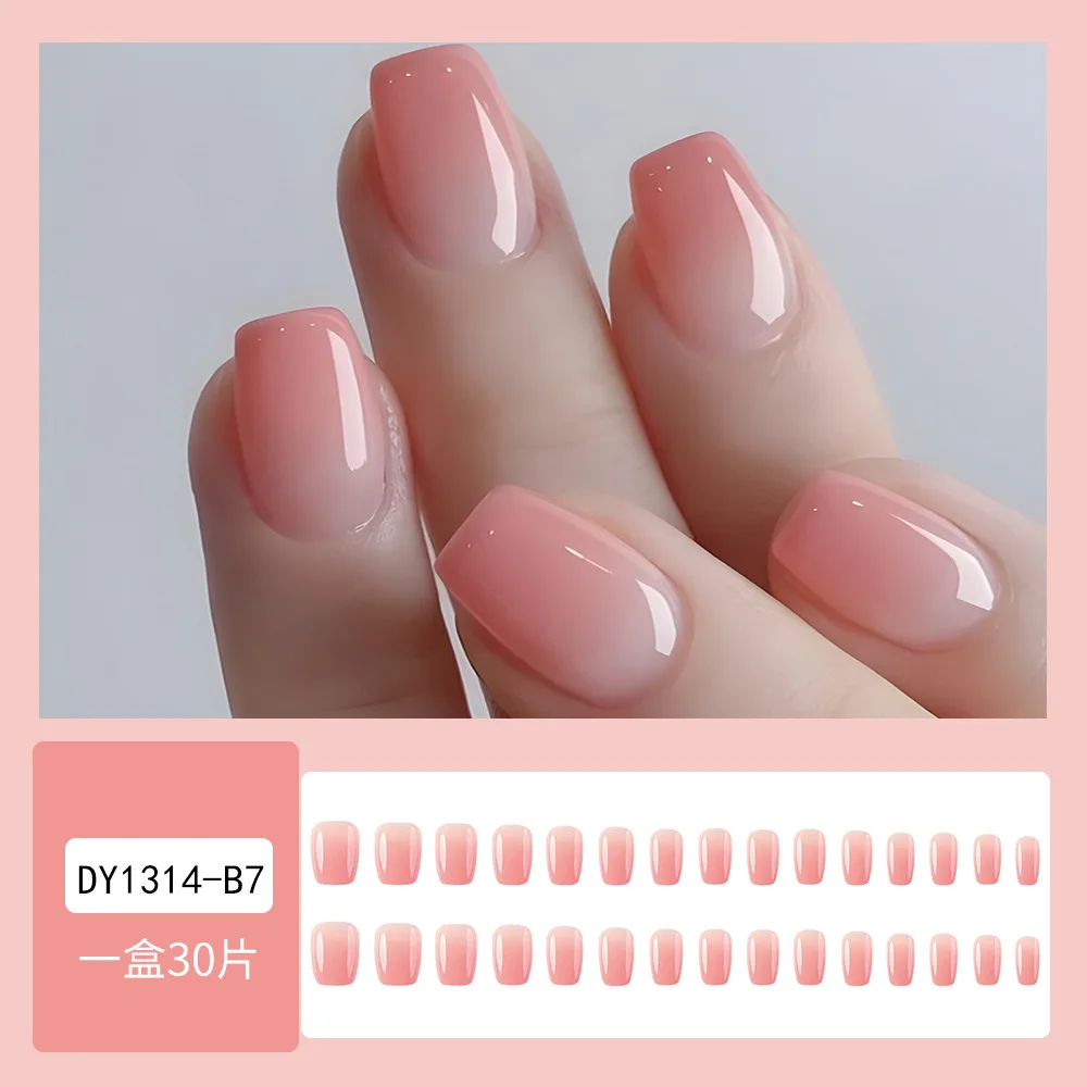 Luz Verde Gradiente Unhas Postiças, Pressione nas Unhas da Bailarina Francesa, Unhas Postiças Curtas, Cobertura Completa Dicas De Unhas, Venda Quente, 24 Pcs