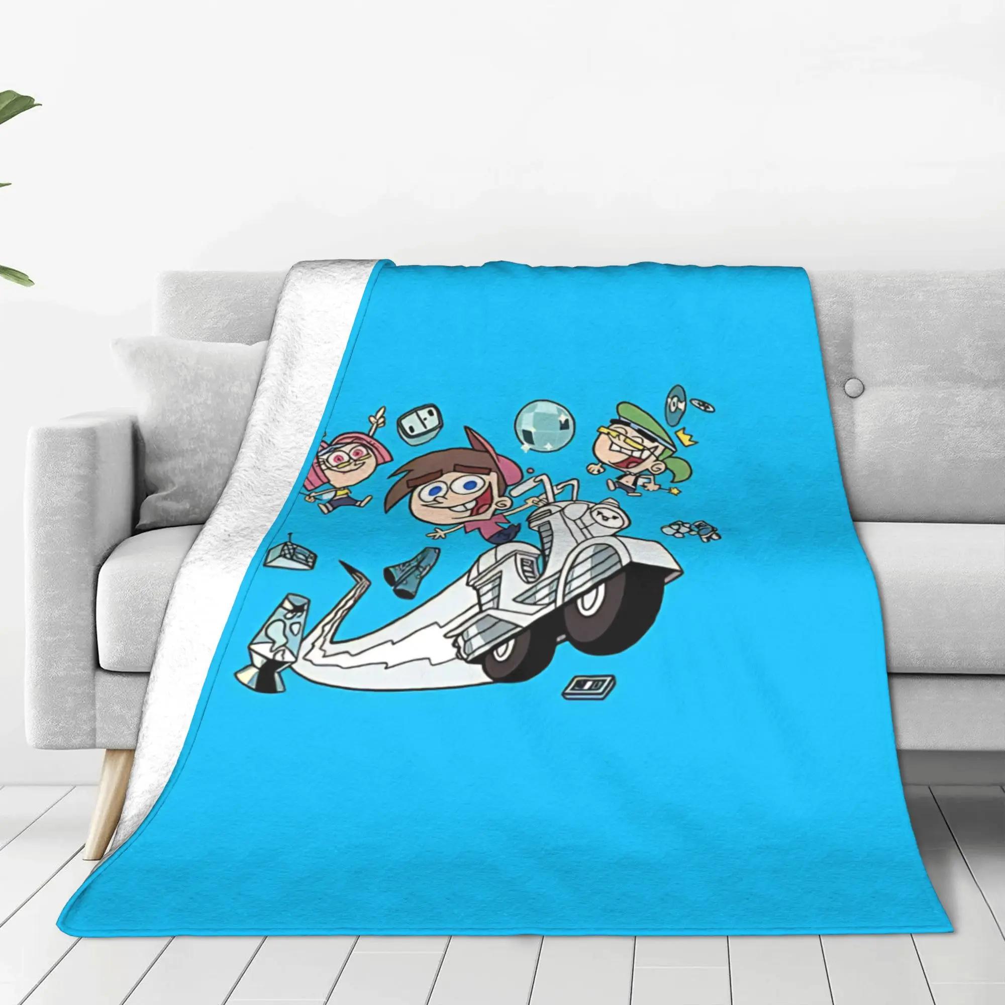 1PC retro animated Fairly Odd Treasures Home Room Decorations Winter Blankets For Adults Bedding Home Interior Sofa Knee