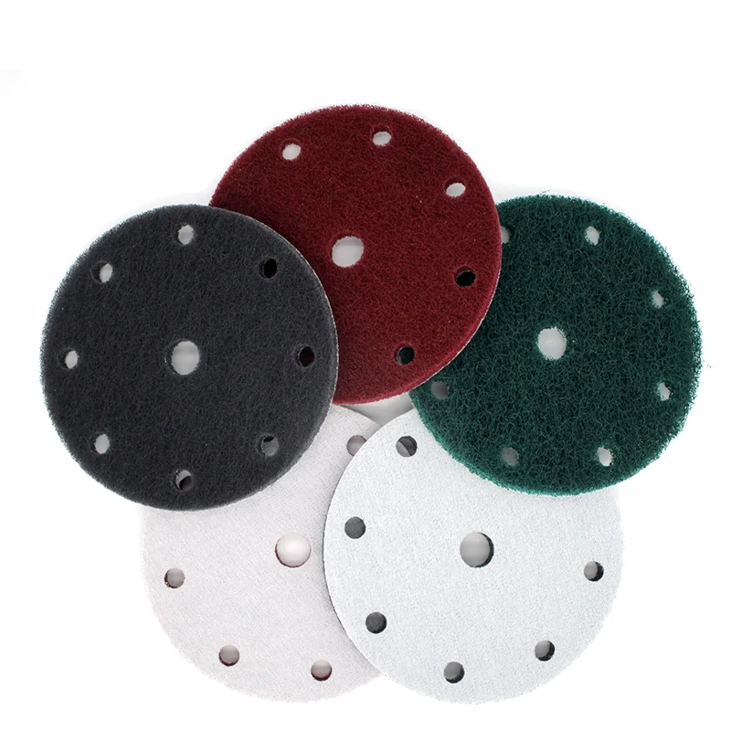 2 Inch-7 Inch Scouring Pad Polishing Pad Self-adhesive Disc Industrial Heavy Duty Nylon Cleaning Tools for Cleaning with Holes