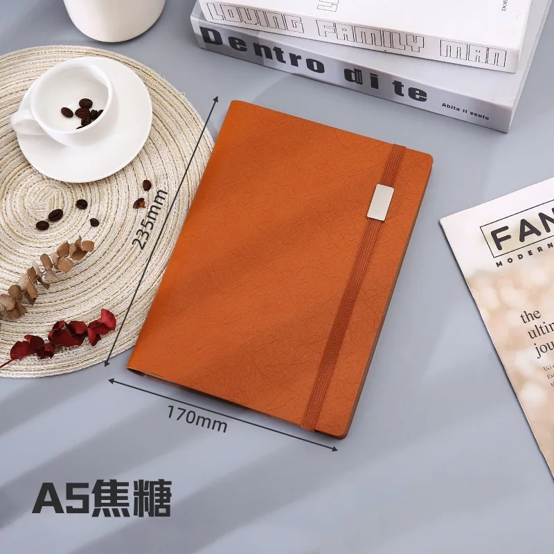 

New A5 Refillable Binder Notebook - Classic PU leather cover, 100/200Pages of 80G pape, 6-Ring Design with Pen Loop and Pockets