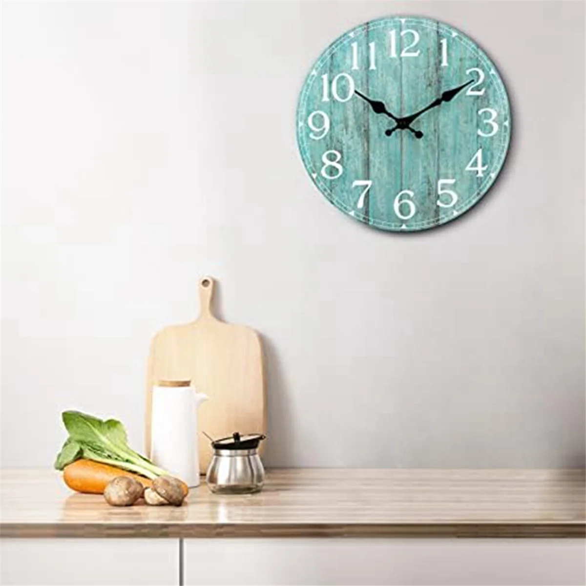 The New Wall Clock - Teal Green Wall Clocks Battery Operated Silent Non-Ticking - Turquoise Clock Decorative for Patio Office