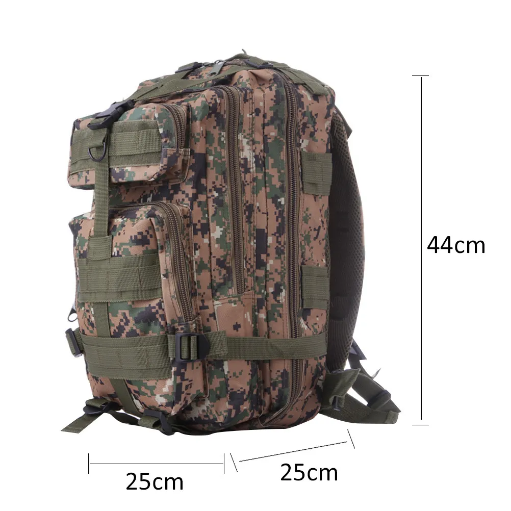 Style Camouflage Backpack 20-35L Tactical System Organized Pockets Flexible Shoulder Belt Strap for Hiking