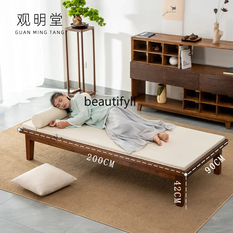 Sofa bed, recliner, Arhat couch, beauty couch, solid wood Chinese style, bedroom, living room