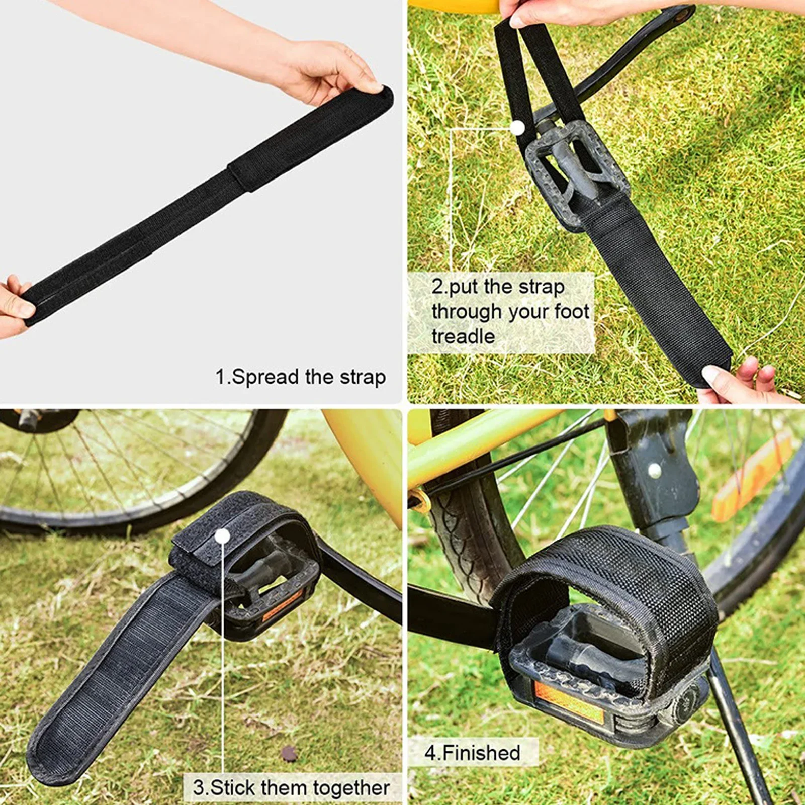 สายรัดเท้าจักรยานแบบนุ่ม 2 ชิ้น สายรัดเท้าจักรยานทนทาน สายรัดเท้าสำหรับปั่นจักรยานเสือภูเขา ชุดสายรัดเท้าแบบผูกเชือก