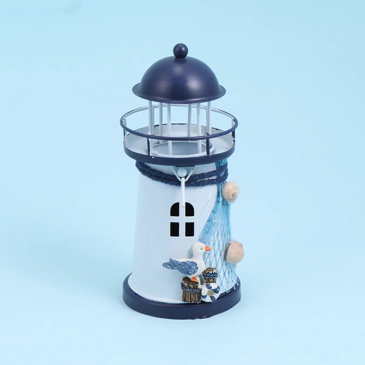 Wrought Iron Lighthouse Candlestick Cardinal Decor Tealight Holder Creative Table Mediterranean Miss