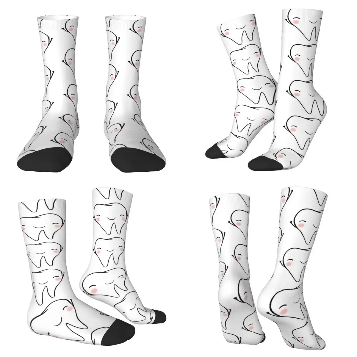 

Dentist Tooth Teeth Socks Harajuku Sweat Absorbing Stockings All Season Long Socks for Man Woman Valentine's Day Gifts