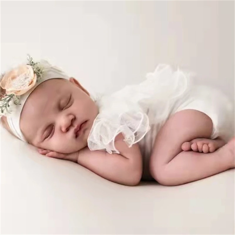 New Newborn Photography Props Baby Romper Outfit Lace Jumpsuit Bodysuit Fotografia Clothes Infants Photo Clothing