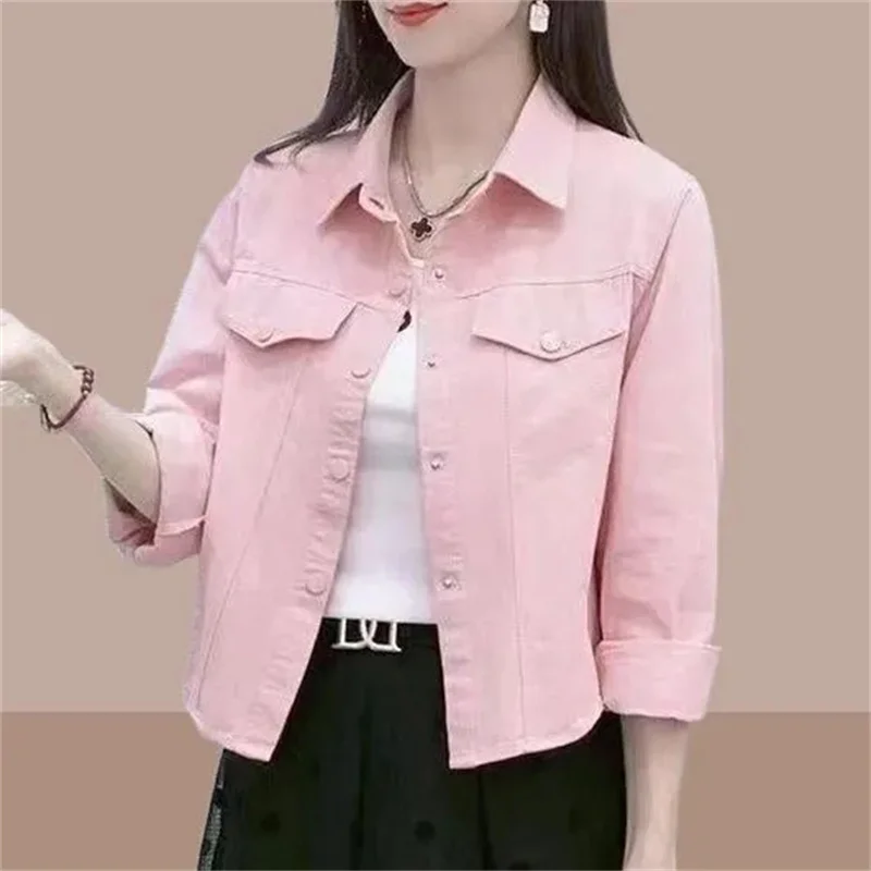 Fashion Joker Shirt Women\'s Spring And Autumn 2024 New Korean Loose Casual Coat Long Sleeve Single-Breasted Jacket Top