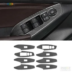 For Mazda 3 Axela 2014-2019 Windows Control Panel Decor Carbon Fiber Cover Trim Strip Inside Car Interior Accessories 3D Sticker