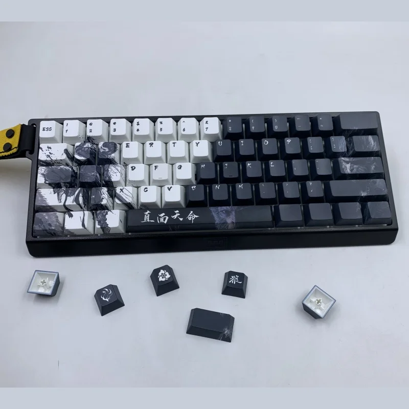 New Black Myth Wukong Theme Keycaps 103 Key Face Destiny Mechanical Keyboard Keycaps Pbt Thermal Sublimation Game Accessories