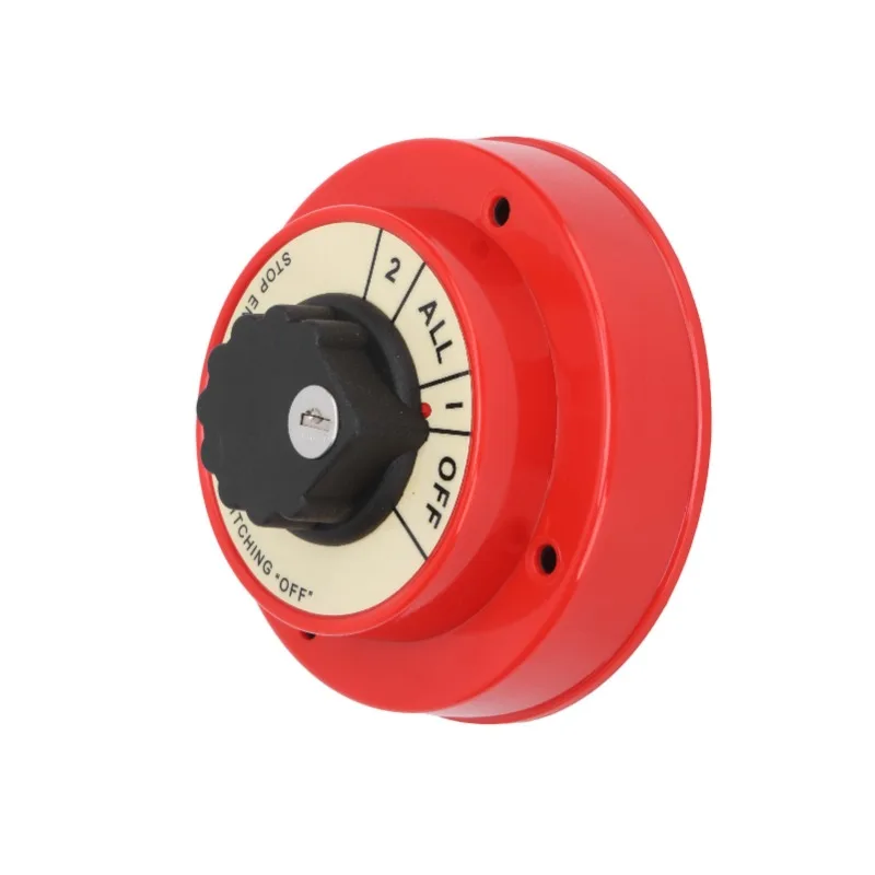 

Переключатель выбора батареи лодки Пластиковая металлическая панель Желтый 4-позиционный средней длины для двойной батареи