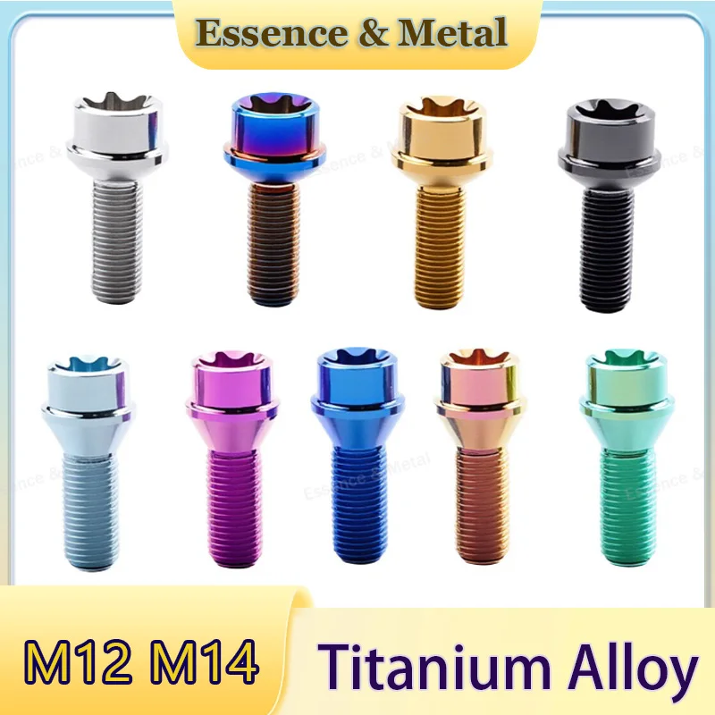 1PCS GR5 Titanium Alloy Wheel Hub Bolt M12 M14 Car Wheel Hub Screw Anti-theft Cone Seat Suitable for BMW Mini Toyota Supra Audi