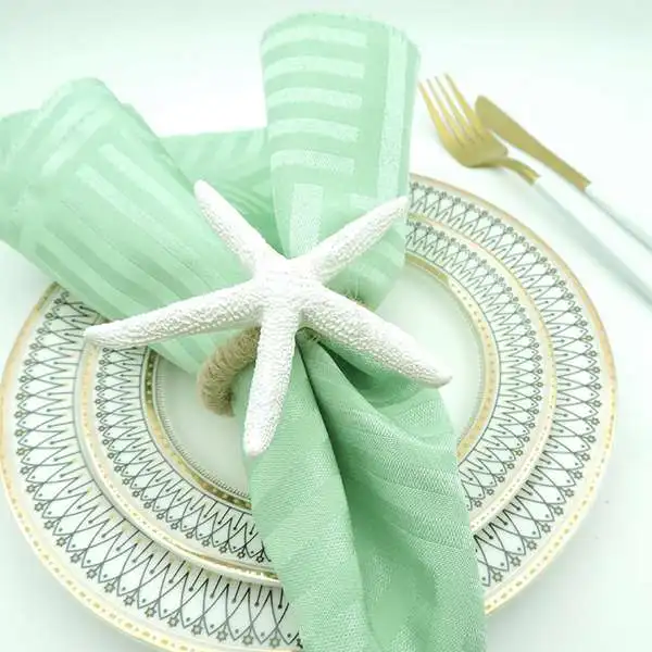 Napkin Rings Set of 6, Sea Star Napkin Ring for Starfish Serviette for Tables, Wedding, Birthday, Banquet, Christmas