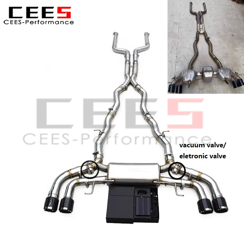 

cees Catback Exhaust for BMW M8 COUPE F91 4.4T 2019-2024 SUS304 Vacuum Valve Exhaust Pipe Muffler Carbon Fieber Tip